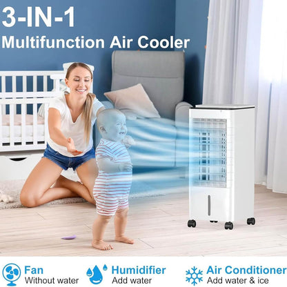 GENERIC Climatiseur Portable Avec Minuterie De 15 H, Arrêt Automatique, 3 Modes De Flux D'air, Réservoir D'eau De 9 L - Unité AC Sans Conduit