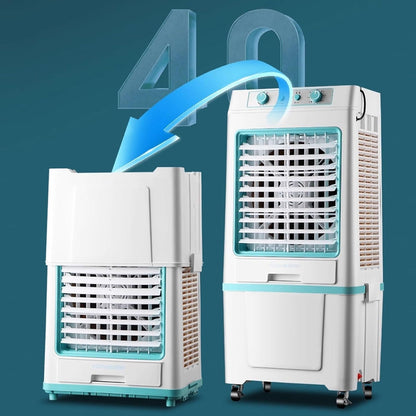 GENERIC Refroidisseur D'évaporation Portable Avec Paquet De Glace, Réservoir D'eau 40L, 3 Vitesses, Roues Universelles, Double Filtration, Flux D'air Grand Angle Pour Garage Patio à Usage Domestique Solution