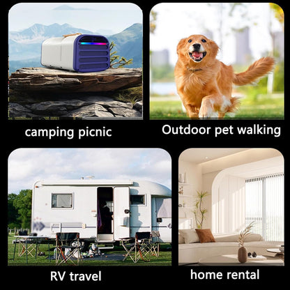  Portable AC 4500BTU Refroidissement Rapide 400W Calme Mini Refroidisseur Pour RV Voiture Camping Avec Télécommande Mode De Sommeil Déshumidificateur Compact Design Facile à Installer Extérieur à L'int