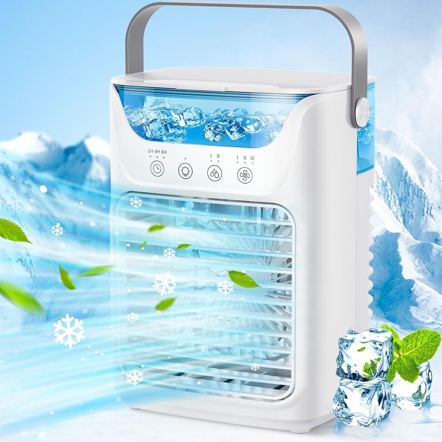 GENERIC Refroidisseur D'air Portable – Tundra Freeze Avec 3 Vitesses De Vent, 7 Lumières LED, Réservoir D'eau De 700 Ml Pour La Maison, Le Bureau Et La Chambre à Coucher