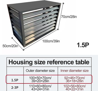 GENERIC Housse De Protection Pour Climatiseur 1,5 P – Boîte Décorative D'extérieur Avec Porte-fleurs, Clôture De Protection Pour Unité De Climatisation Pour Cacher Et Protéger Des éléments Météorologiques