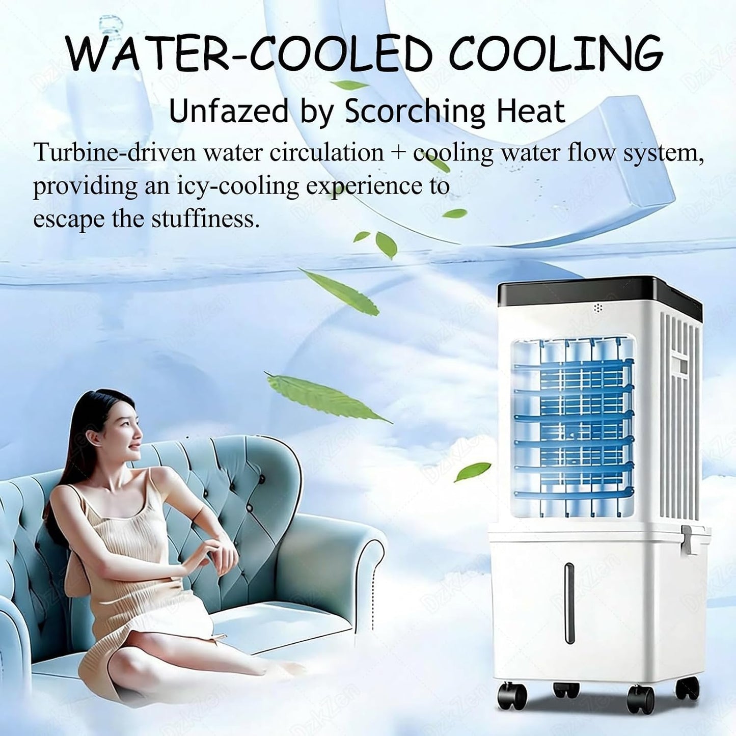 Climatiseur Portable Avec TéLéCommande, RafraîChisseur D'air, Climatiseur éVaporatif Oscillant Silencieux Sans Tuyau, Pour Chambre, IntéRieur, ExtéRieur, Bureau, Etc