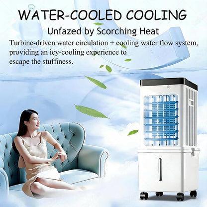  Ventilateur Climatiseur Portable Ultra-Silencieux à 3 Vitesses, Sans FenêTre, RéServoir De 15 L, Installation Facile, IdéAl Pour Une Chambre Ou Un Bureau