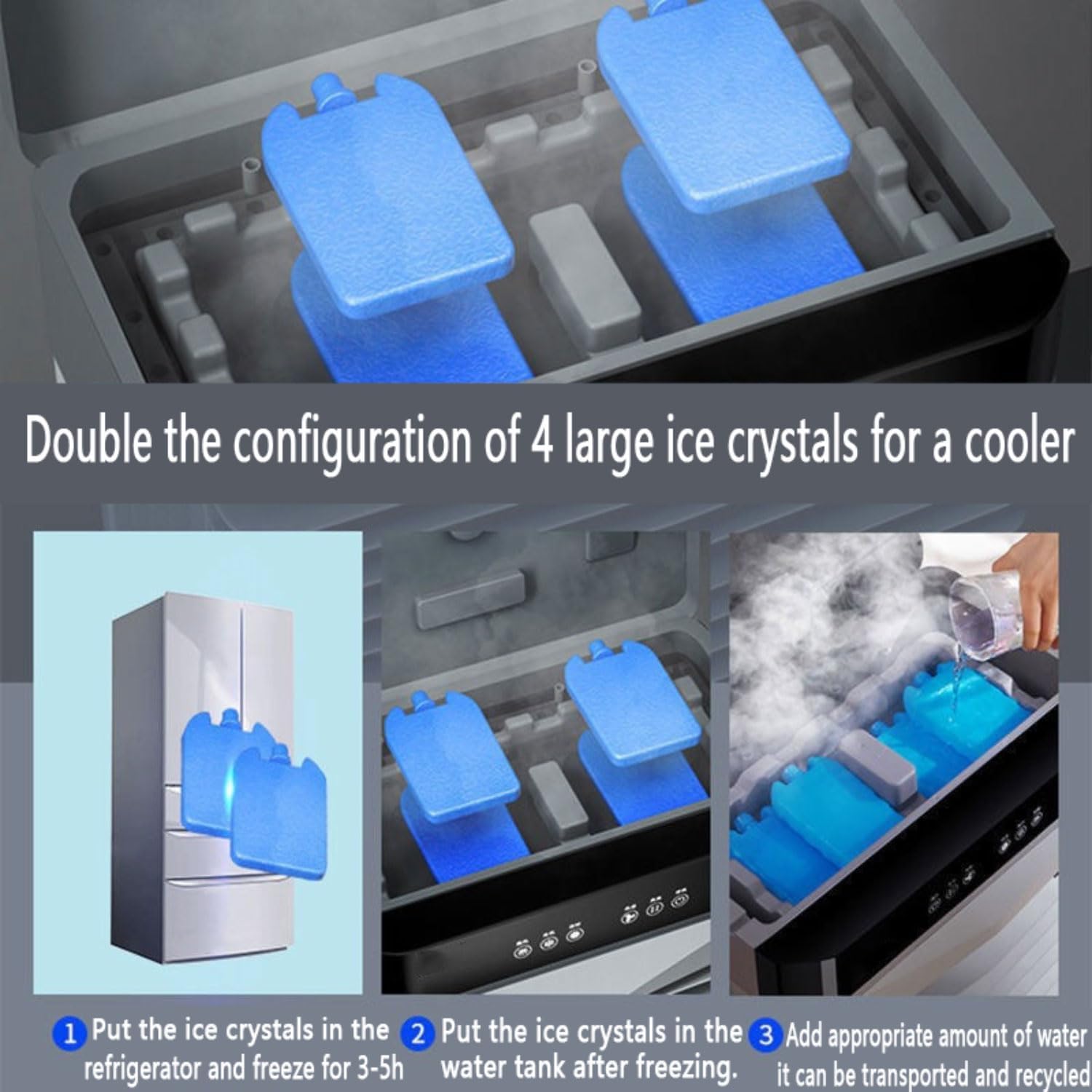 GENERIC Refroidisseur D'air évaporatif Portable Avec 4 Packs De Glace Et Grand Réservoir, 120 Ventilateur Oscillant Automatique, 3 Vitesses, Mode De Sommeil Silencieux Pour Le Garage De Bureau De Chambre