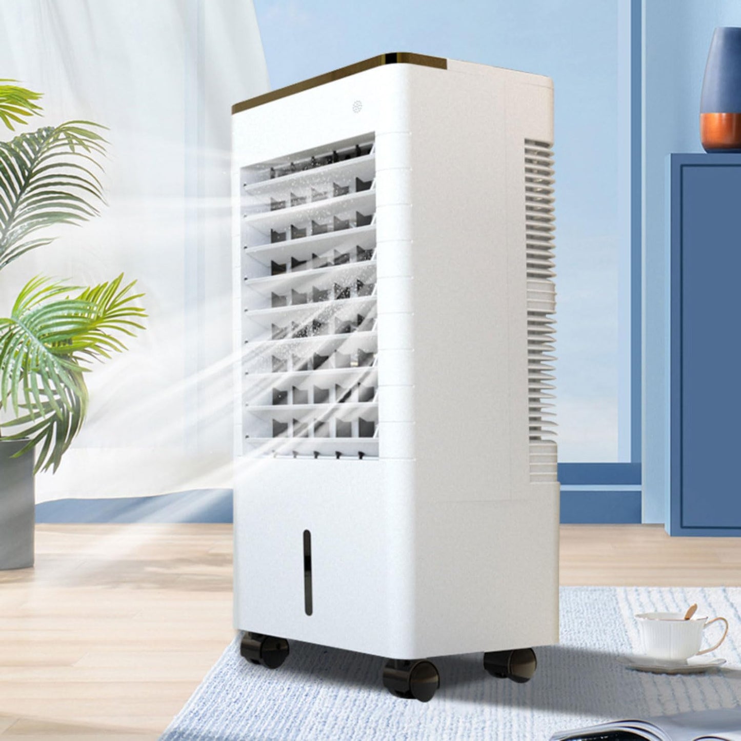 GENERIC Climatisation Du Soir De 45L Avec Minuterie Et Oscillation, Refroidisseur D'air Silencieux Pour Chambre à Coucher, Portable Avec Roulettes, 3 Modes Et 3 Vitesses Pour L'air Frais De La Pièce
