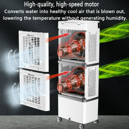  Rafraîchisseur D'air évaporatif Climatiseur Mobile Portable Ventilateur Refroidisseur D'air Avec Réservoir 14L 90°Oscillation Écran Digital Télécommande Minuterie 12h 3 Vitesses Et Modes