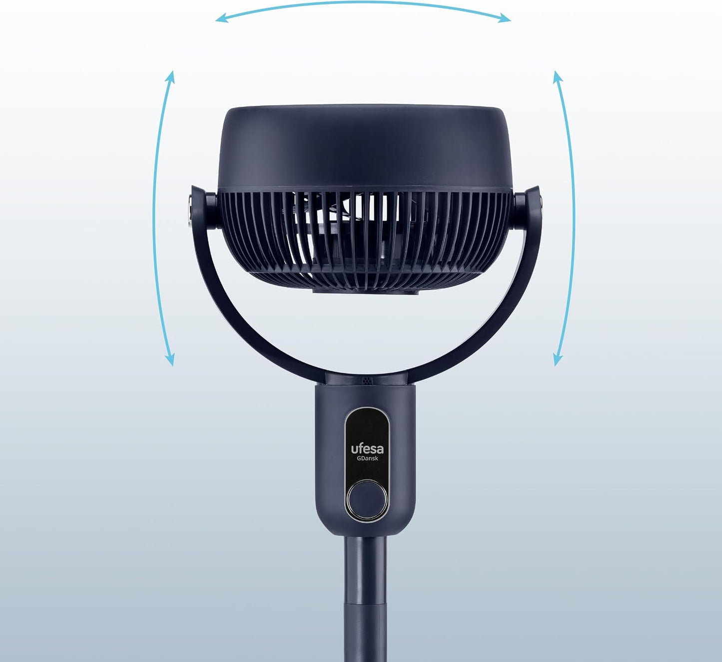  UFESA 3D50 Ventilateur De Circulation D'air Avec Oscillation 3D 360º, Multidirectionnel, 50W, 2 Hauteurs, 3 Vitesses, 3 Modes, 1m Haut, Télécommande, Minuterie, Écran LED, Nero