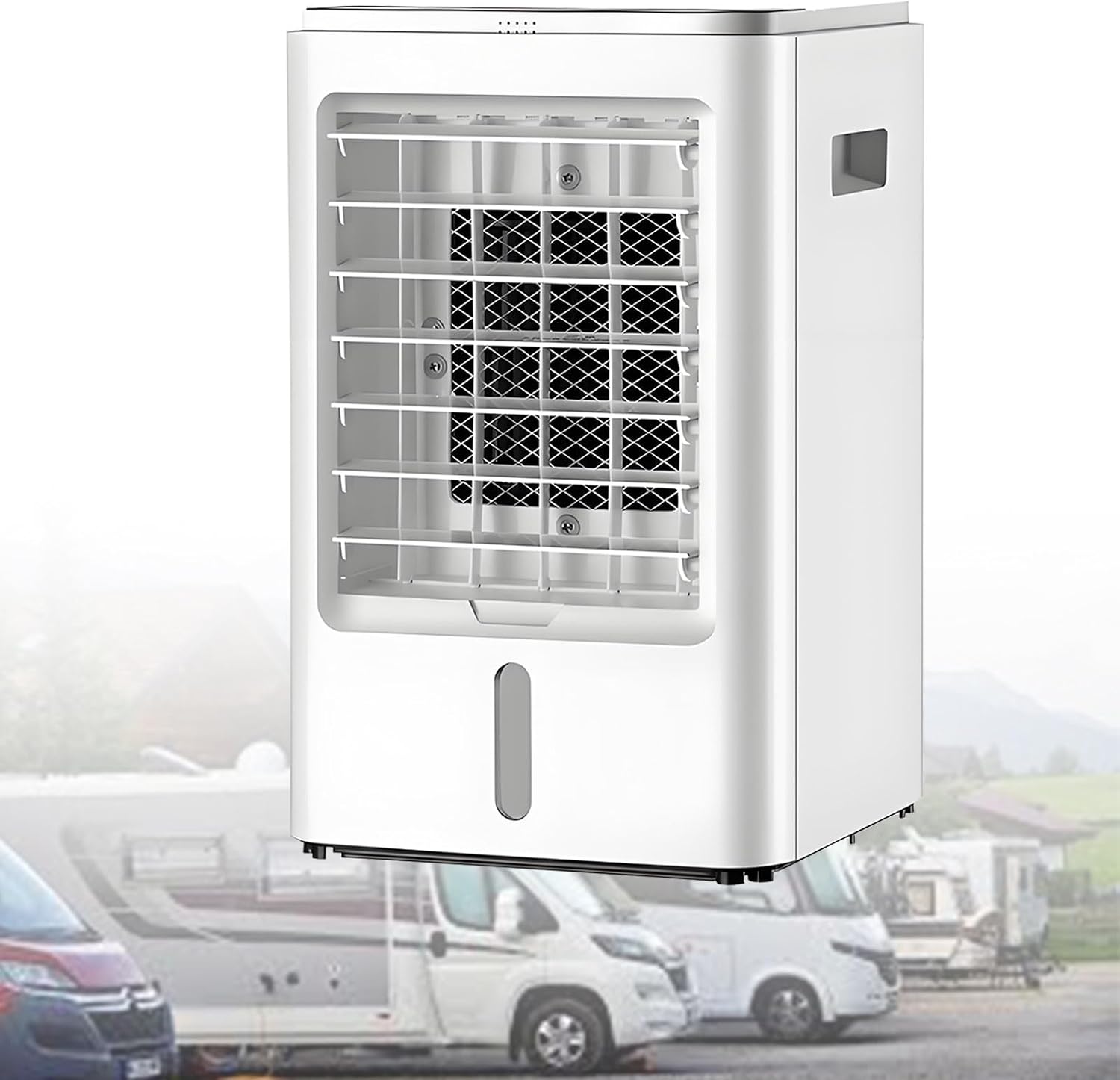  Climatiseur Portable 12v/24v, Refroidisseur D'air Par éVaporation à 3 Vitesses Pour Caravane, Camping-Car, Fourgon AméNagé Et Camion - Solution De Refroidissement 24V