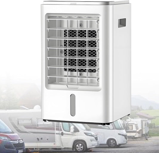  Climatiseur Portable 12v/24v, Refroidisseur D'air Par éVaporation à 3 Vitesses Pour Caravane, Camping-Car, Fourgon AméNagé Et Camion - Solution De Refroidissement 24V