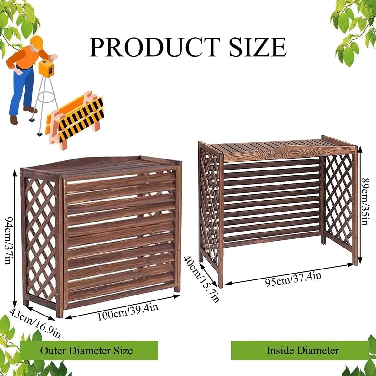  Housses De Protection Pour Climatiseurs Extérieurs, écran Décoratif De Protection Pour Climatiseurs, Abri Pour Poubelles, Barrière Pour équipements De Piscine, Pièce