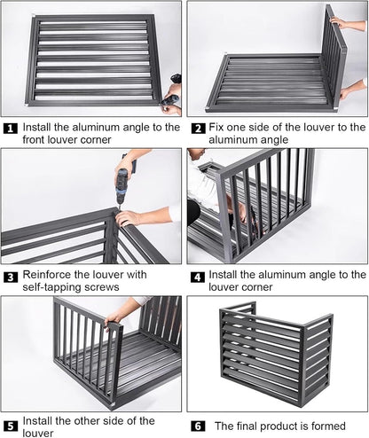 GENERIC Housse En Aluminium De Qualité Supérieure Pour Climatiseur – Protection Résistante Aux Intempéries Pour Pompes à Chaleur – Réduction Du Bruit Et élégante (blanc 100 X 50 X 70 Cm)