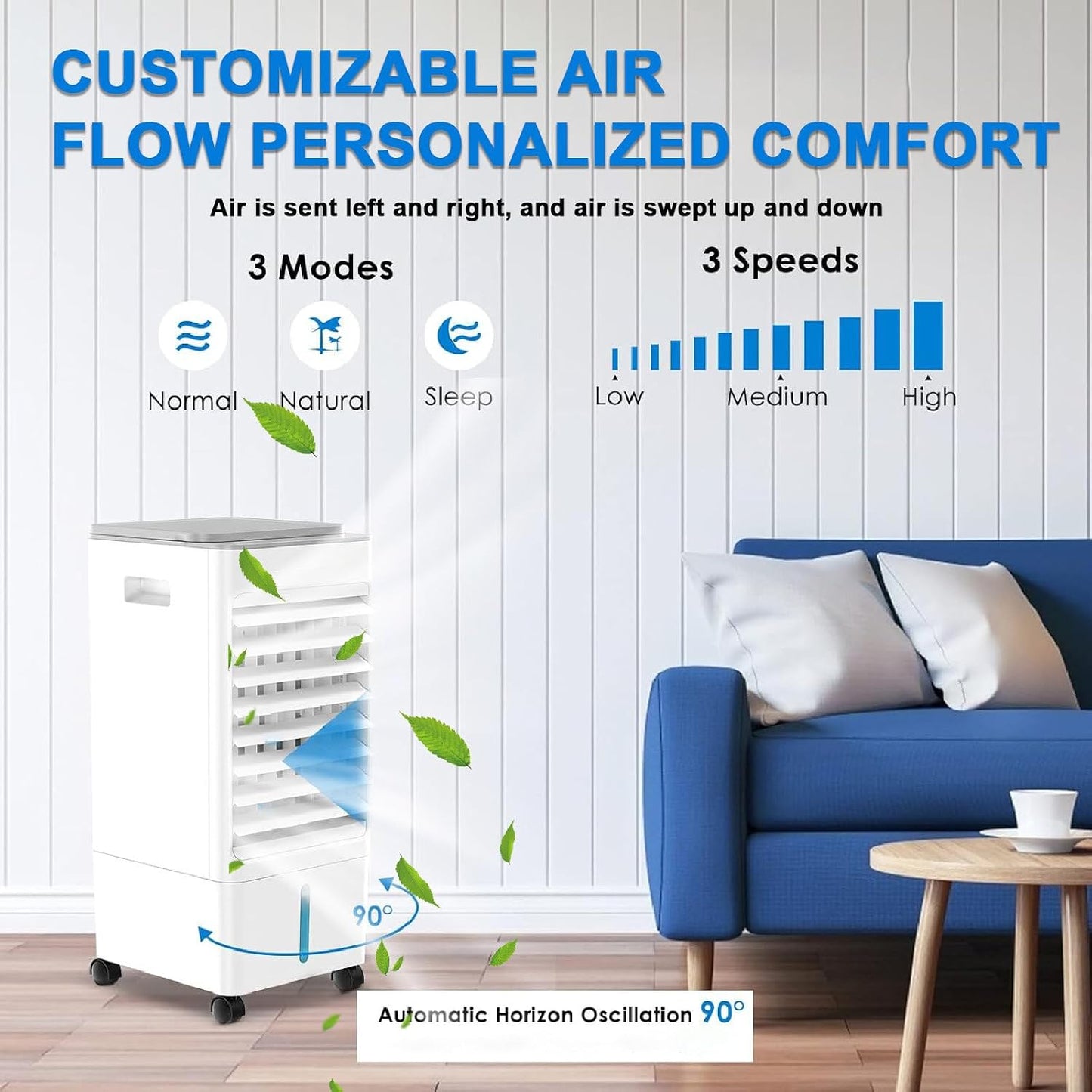  Climatiseur Portable Avec Télécommande, 4 En 1, 3 Modes De Refroidissement, Minuterie 1/2/4 H, Rideau Humide Épais, Épais Et Élargi, Pour La Maison, Le Bureau Ou La Chambre 12v