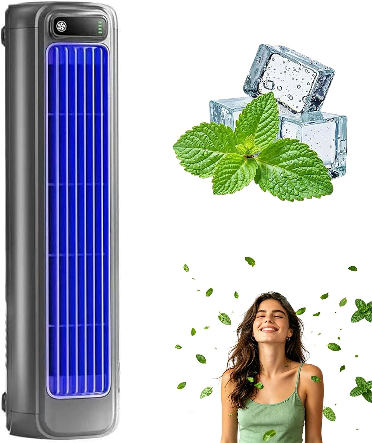  Climatiseur Mural Sans Évacuation – Climatiseur Mobile Portable Froid & Chaud, Climatiseur Portable Mural Ultra Silencieux Avec Télécommande, Minuterie 8H Pour Maison, Bureau (Flower*2)
