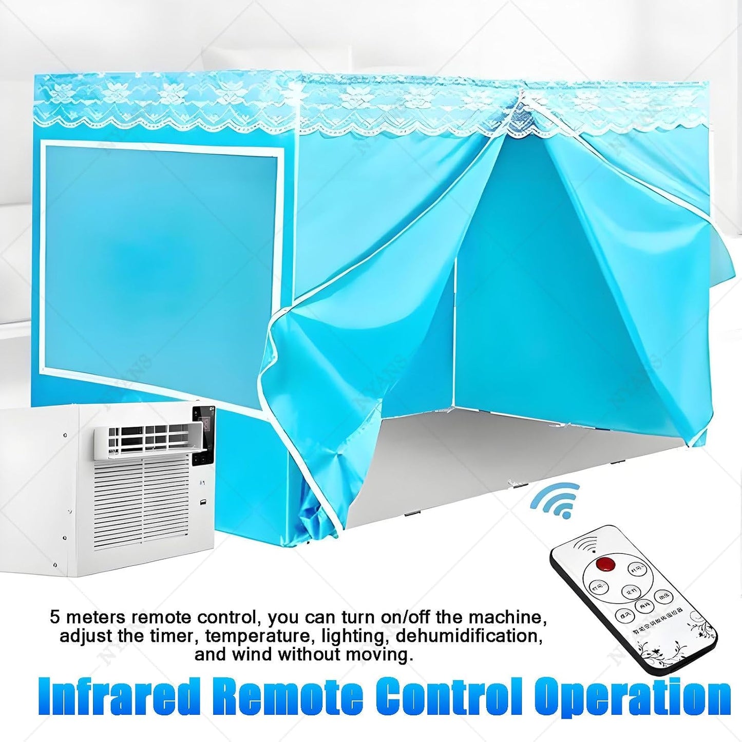 GENERIC Climatiseur Portable Avec Tente De Moustiquaire, Déshumidificateur De Refroidissement Rapide Pour La Chambre à Coucher, Unité Alternative énergétique Silencieuse, Opération 38dB, Pas D'unité Extérieur