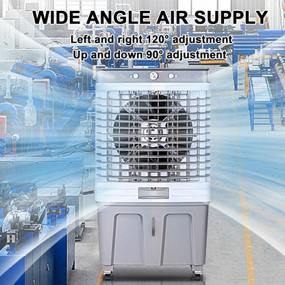  Refroidisseur D'air Par Évaporation 4 En 1, Climatiseur De Marais De 200W Avec Grand Réservoir De 60 L, Ventilateur De Climatisation Industriel à Oscillation De 120°, Pour Terrasse, Usine, Bureau