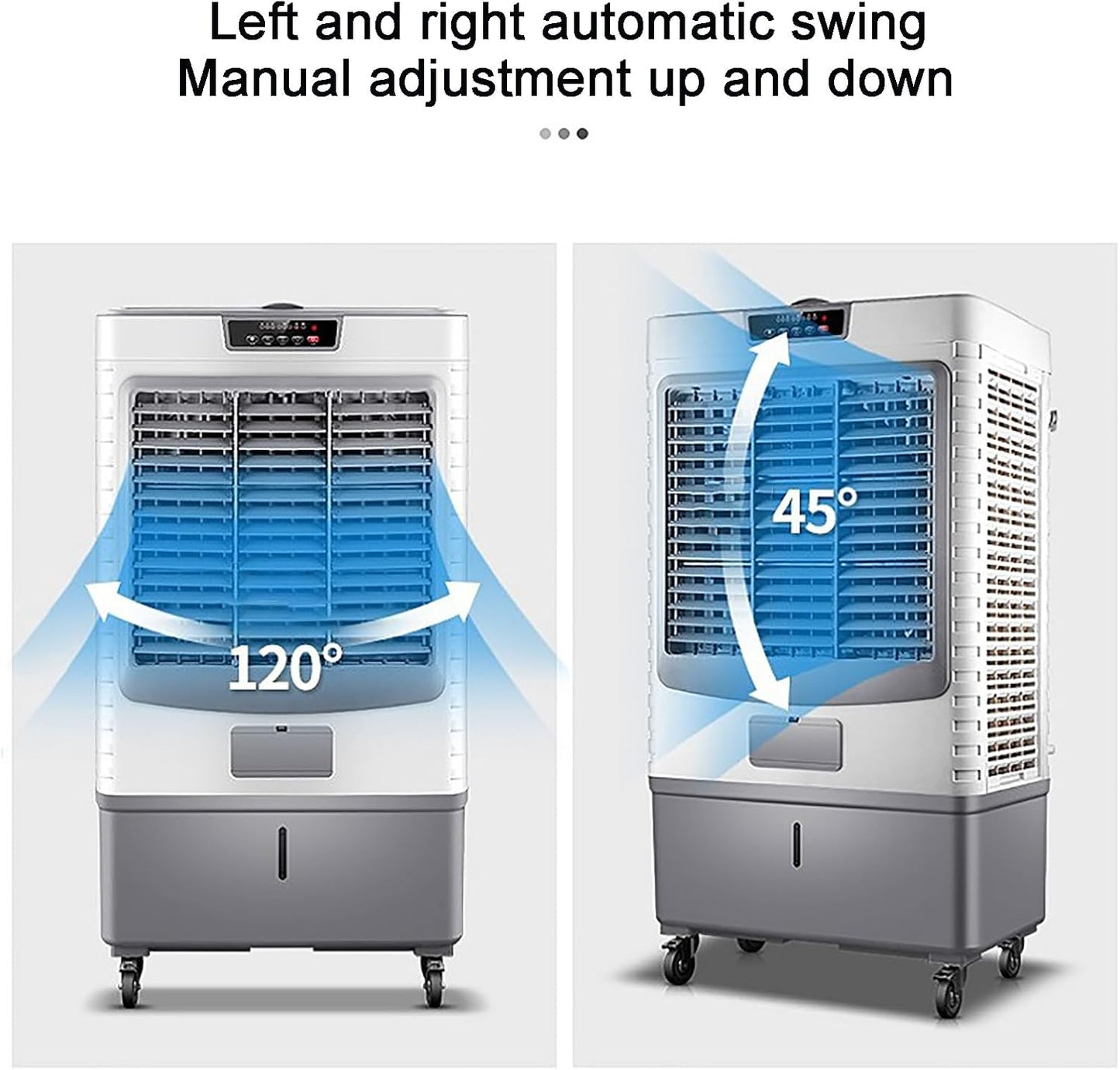 GENERIC Ventilateur De Refroidissement à évaporation Commerciale, Humidificateur 3 En 1, Réservoir De 55 L, Refroidissement Efficace Pour Atelier, Garage, Extérieur