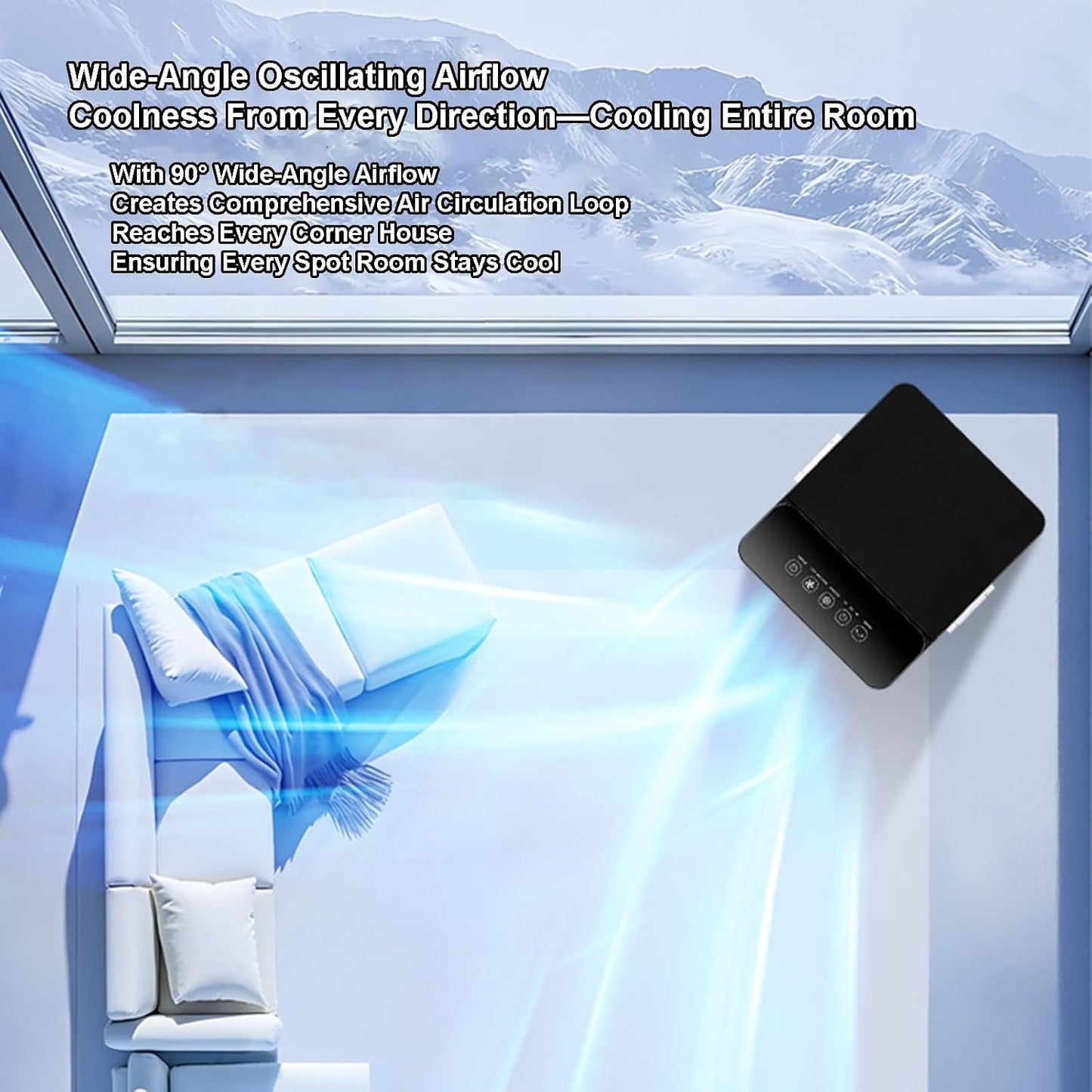  Climatiseur Portable, Refroidisseur D'air Par évaporation, Refroidisseur De Marais Sans Fenêtre Avec 3 Vitesses, 3 Modes, Réservoir D'eau Amovible, Ventilateur De Refroidissement Oscillant