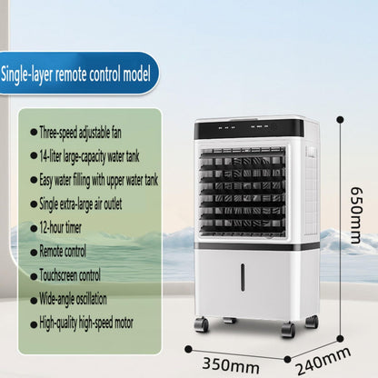  Climatiseur Mobile Portable Rafraîchisseur D’Air Mobile 14L Avec Eau Refroidisseur Par évaporation Oscillation 90° Télécommande Minuterie 12H Ventilateur Refroidisseur D'air Pour Appartement