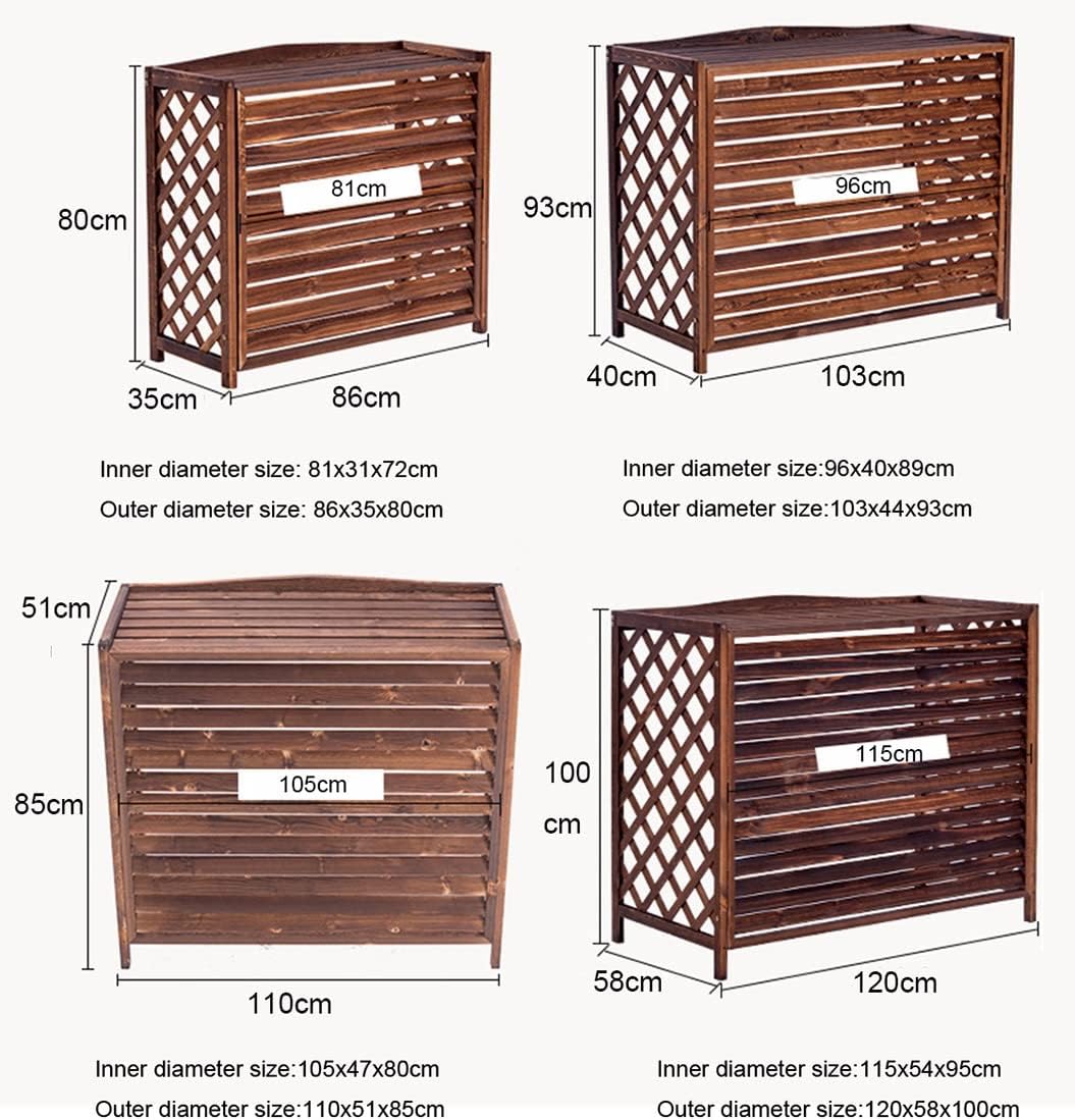  Clôture De Climatiseur De Fenêtre, Clôture De Confidentialité Pour Climatiseur, Support De Fleurs à Persiennes, Grille En Bois Anticorrosion, étanche