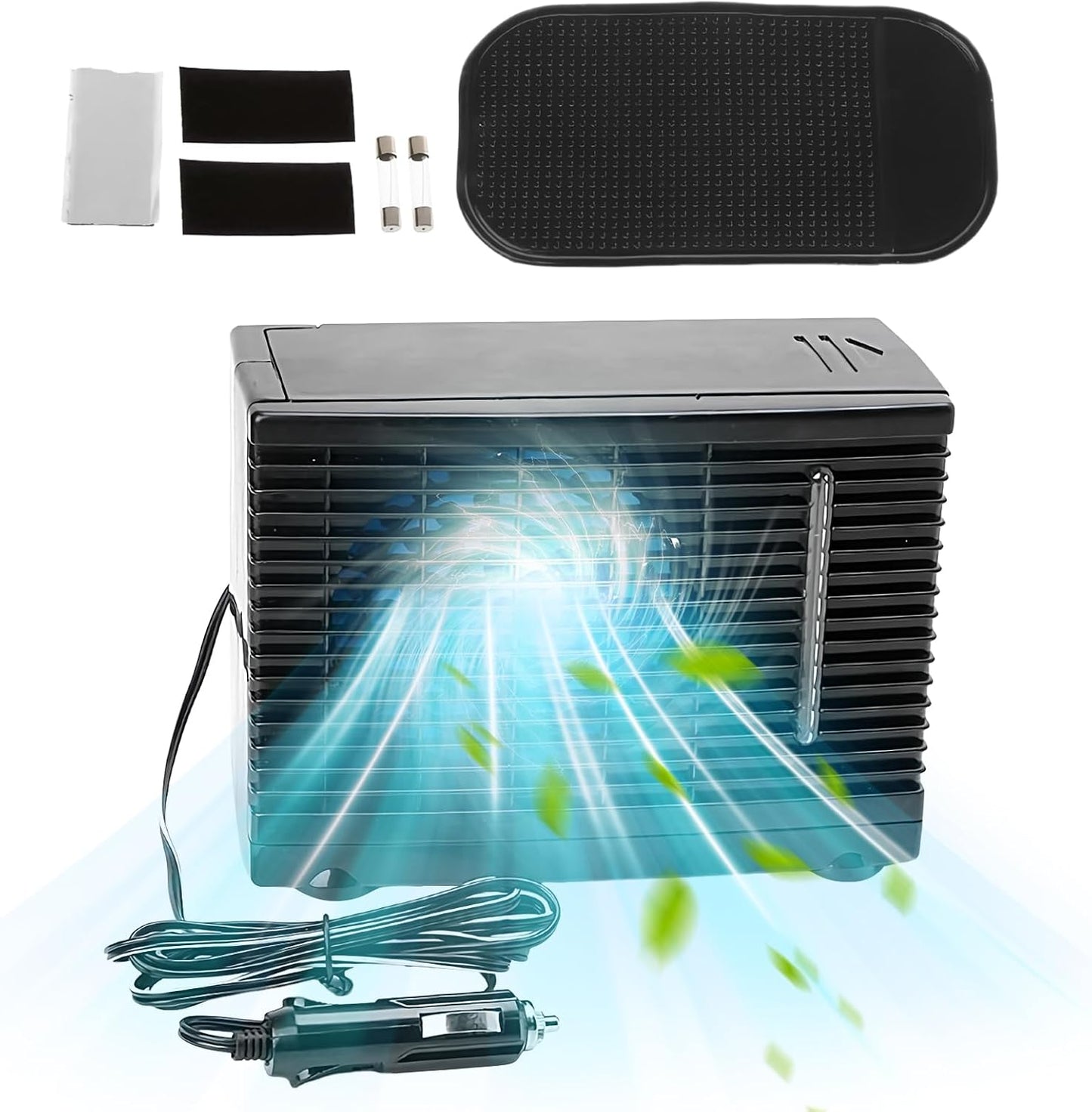 Genérico Ventilateur D'air De Voiture - Refroidisseur évaporatif En PP 12 V, Ventilateur D'air Pour Véhicule, Réservoir D'eau Portable, Machine Adhésive Pour Tableau De Bord | Sistem