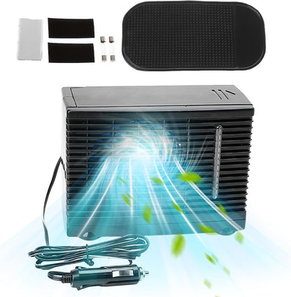 Genérico Ventilateur D'air De Voiture - Refroidisseur évaporatif En PP 12 V, Ventilateur D'air Pour Véhicule, Réservoir D'eau Portable, Machine Adhésive Pour Tableau De Bord | Sistem