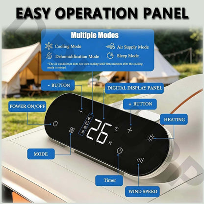  Climatiseur Portable Pour Caravane Et Voiture Refroidisseur Compact D'extérieur Climatiseurs De Voyage Portable Refroidisseur Sans Eau Pour Camping Les Camping Cars