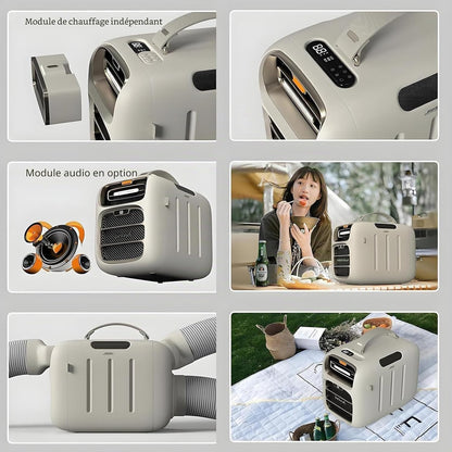 GENERIC Climatiseur D'extérieur Portable, Refroidissement Et Chauffage Pour Camping-car, Caravane, Camping-car, Tente Et Camion, Réfrigération, Déshumidification, Design Compact
