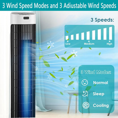  Climatiseur Portable 3 En 1, Ultra Silencieux Et économe En énergie, Avec Télécommande, 3 Vitesses Et Modes, Filtre Amovible, Ventilateur Tour Pour La Maison, La Chambre Ou Le Bureau.