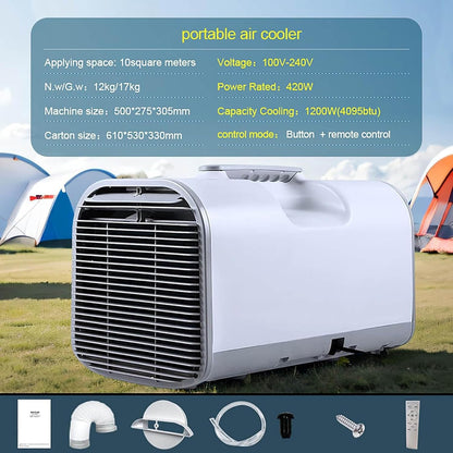  Climatiseur Portable, 3 Modes De Débit D'air, Refroidisseur D'air Extérieur Pour Le Camping, Camping-Car Et Usage Domestique, Ventilateur Personnel Compact Pour La Chambre Et Le Bureau