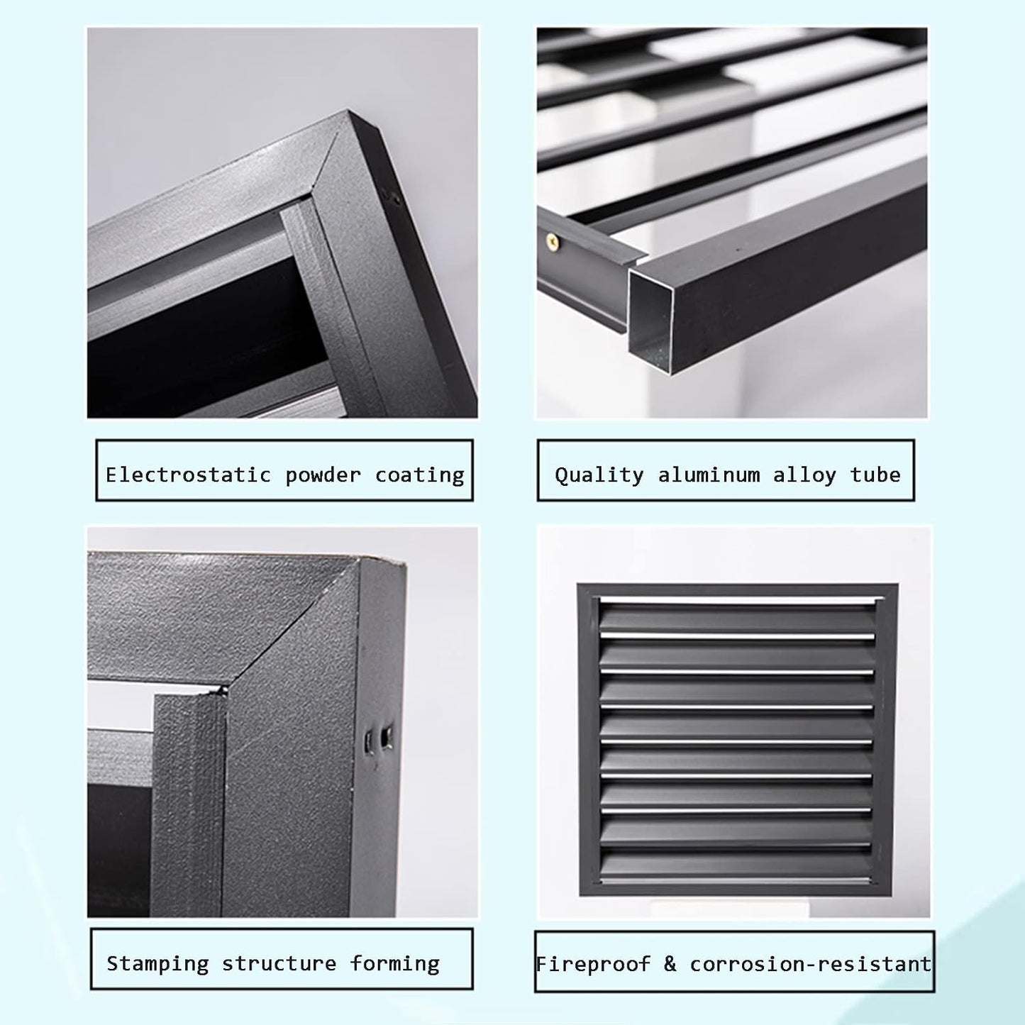 GENERIC Écran De Clôture Pour Climatiseur Extérieur – Volets En Alliage D'aluminium Et Support De Plantes Anti-corrosion Pour Unité De Climatisation – Noir Taille 1,5
