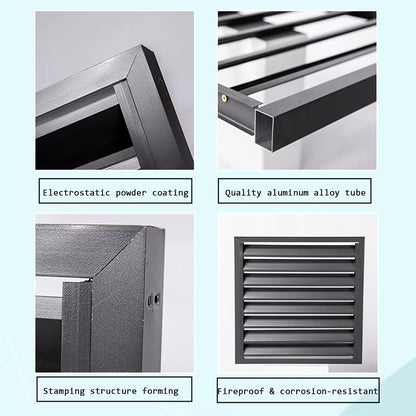 GENERIC Écran De Clôture Pour Climatiseur Extérieur – Volets En Alliage D'aluminium Et Support De Plantes Anti-corrosion Pour Unité De Climatisation – Noir Taille 1,5