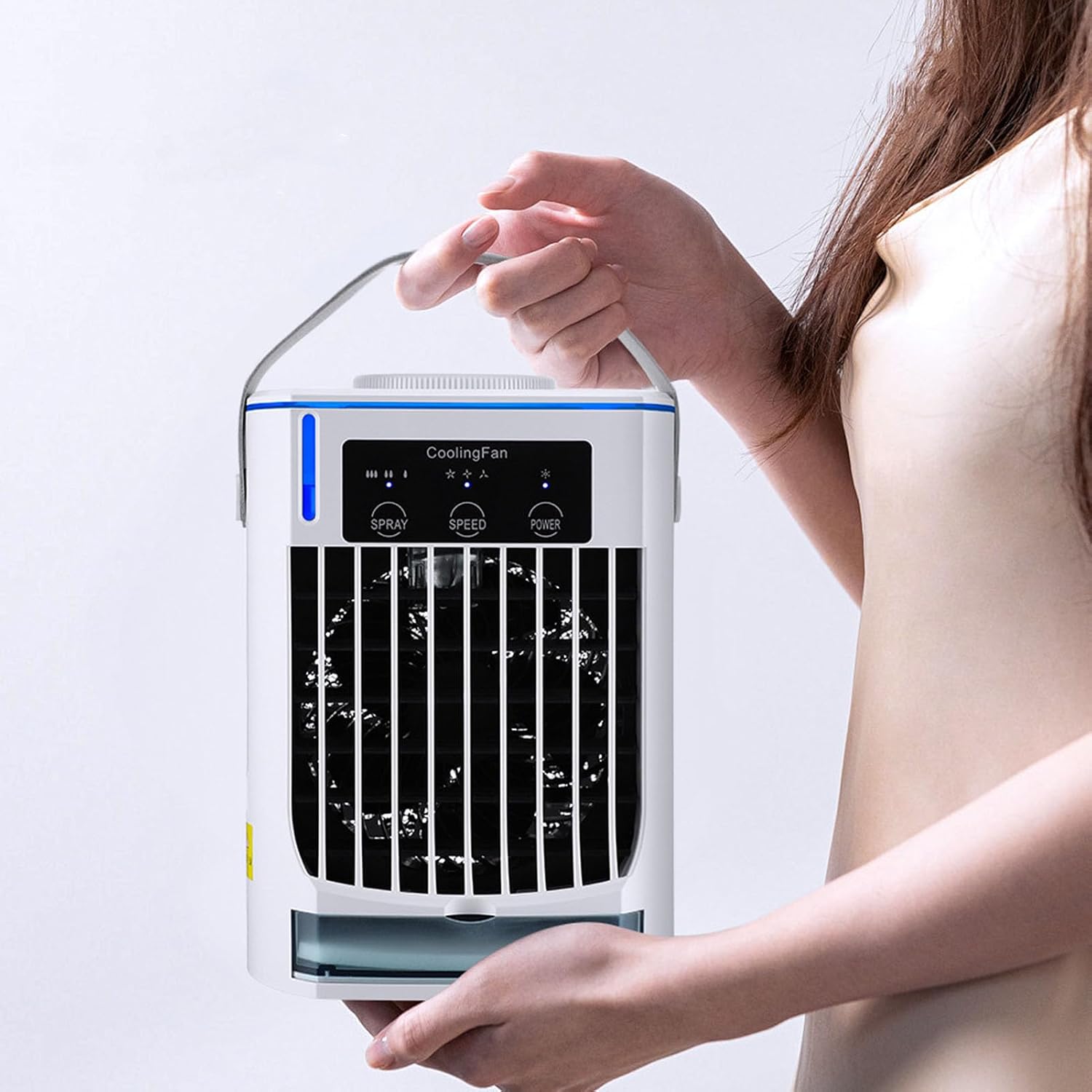  Climatiseur Portable Refroidisseur D'air Par évaporation USB Personnel Vitesses De Vent Réglables Ventilateur De Refroidissement De Bureau Pour La Maison Camping Bureau
