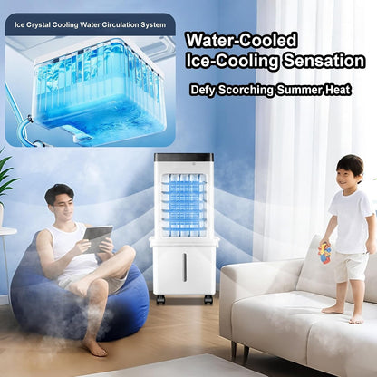  Climatiseur Portable, Refroidisseur D'air Par évaporation, Refroidisseur De Marais Sans Fenêtre Avec 3 Vitesses, 3 Modes, Réservoir D'eau Amovible, Ventilateur De Refroidissement Oscillant