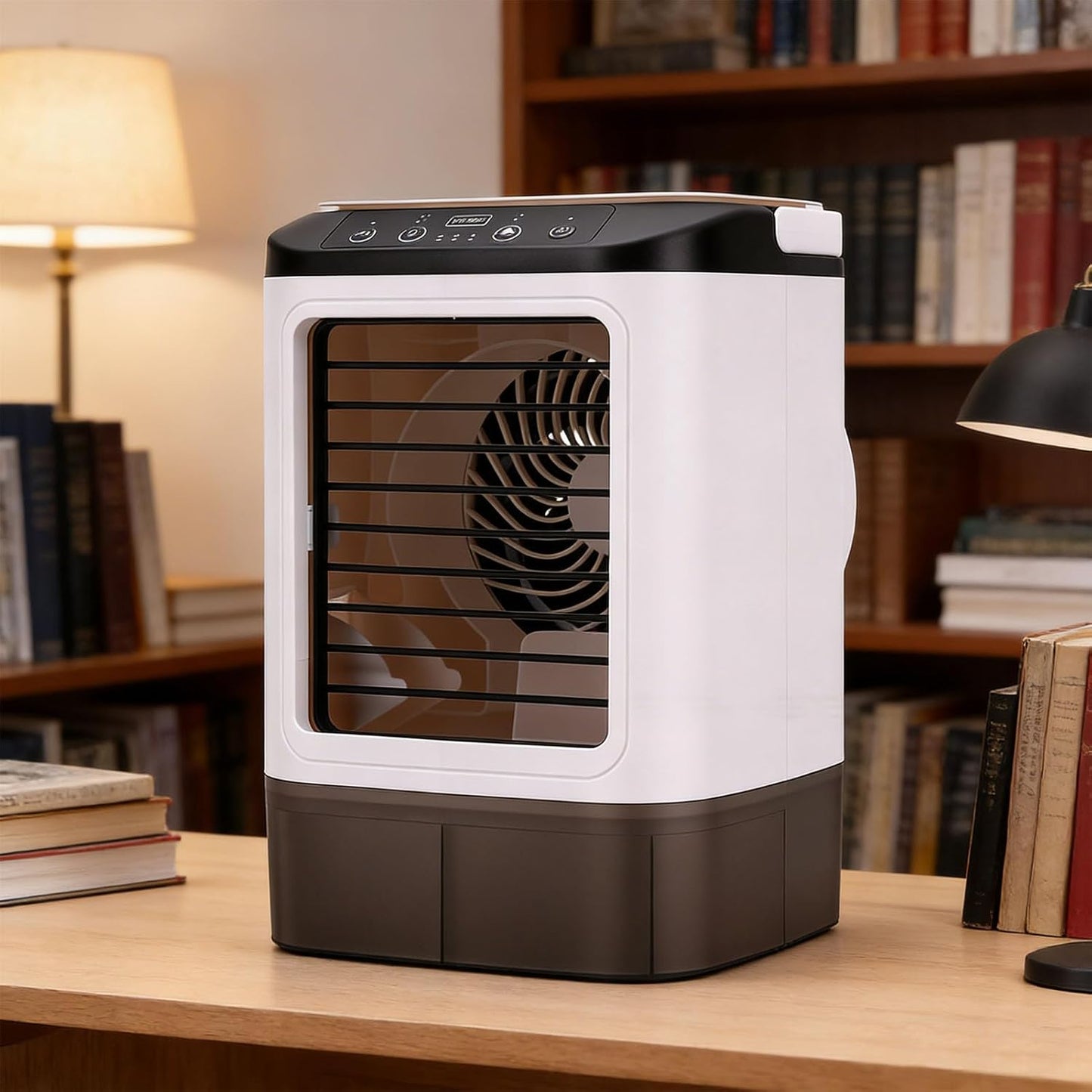  Asixxsix Climatiseur Portable, Mini Ventilateur De Refroidissement Par Brumisation Avec 3 Vitesses, 2 Modes De Brume, Réservoir étanche De 900 Ml, Glacière Amovible, Pour La Maison, Le