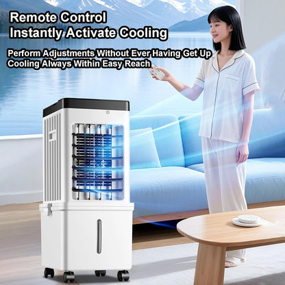  Climatiseur Portable, Refroidisseur D'air Par évaporation, Refroidisseur De Marais Sans Fenêtre Avec 3 Vitesses, 3 Modes, Réservoir D'eau Amovible, Ventilateur De Refroidissement Oscillant