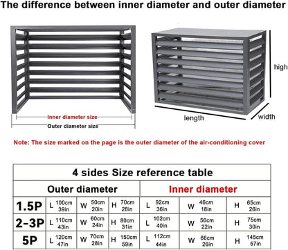 GENERIC Housse En Aluminium à 4 Panneaux Pour Climatiseur Et Pompe à Chaleur, Support De Fleurs Blanches, 110 X 60 X 80 Cm