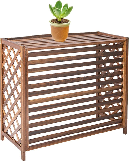 GENERIC Housse En Bois Massif Pour Pompe à Chaleur Pour Climatiseur, Unité Extérieure, Cadre Décoratif, Anti-corrosion, étagère De Jardinière 85 X 35 X 75 Cm – Protection élégante Pour Systèmes CVC.