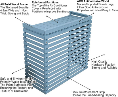  Housse Décorative Pour Climatiseur Extérieur Avec Support De Plante En Bois Et Couvercle Supérieur Pour Protection De Clôture – Résistant Aux Intempéries, élégante Et Fonctionnelle