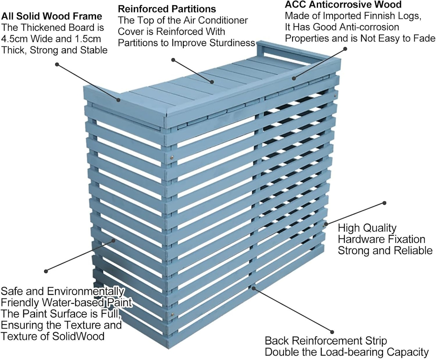  Housses Décoratives Pour Climatiseur Pour Une Utilisation En Extérieur – Housse En Bois Pour Unité De Climatisation Et Support De Plante Avec Protection Supérieure – Housses De Clôture élégantes Pour