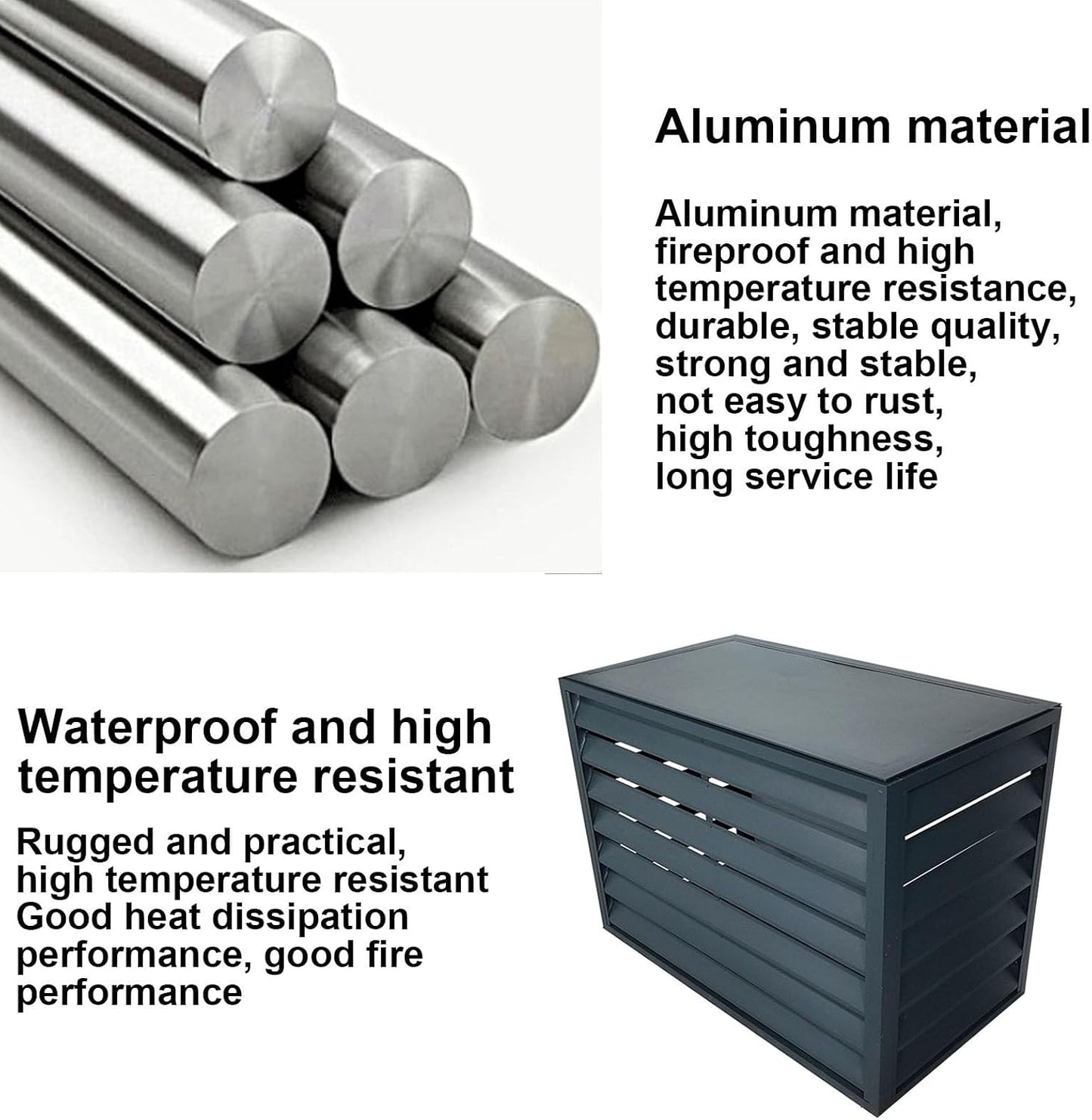 GENERIC Housse Décorative En Aluminium Pour Climatiseur - Clôture De Pompe à Chaleur Extérieure - Protection élégante - Résistante Aux Intempéries