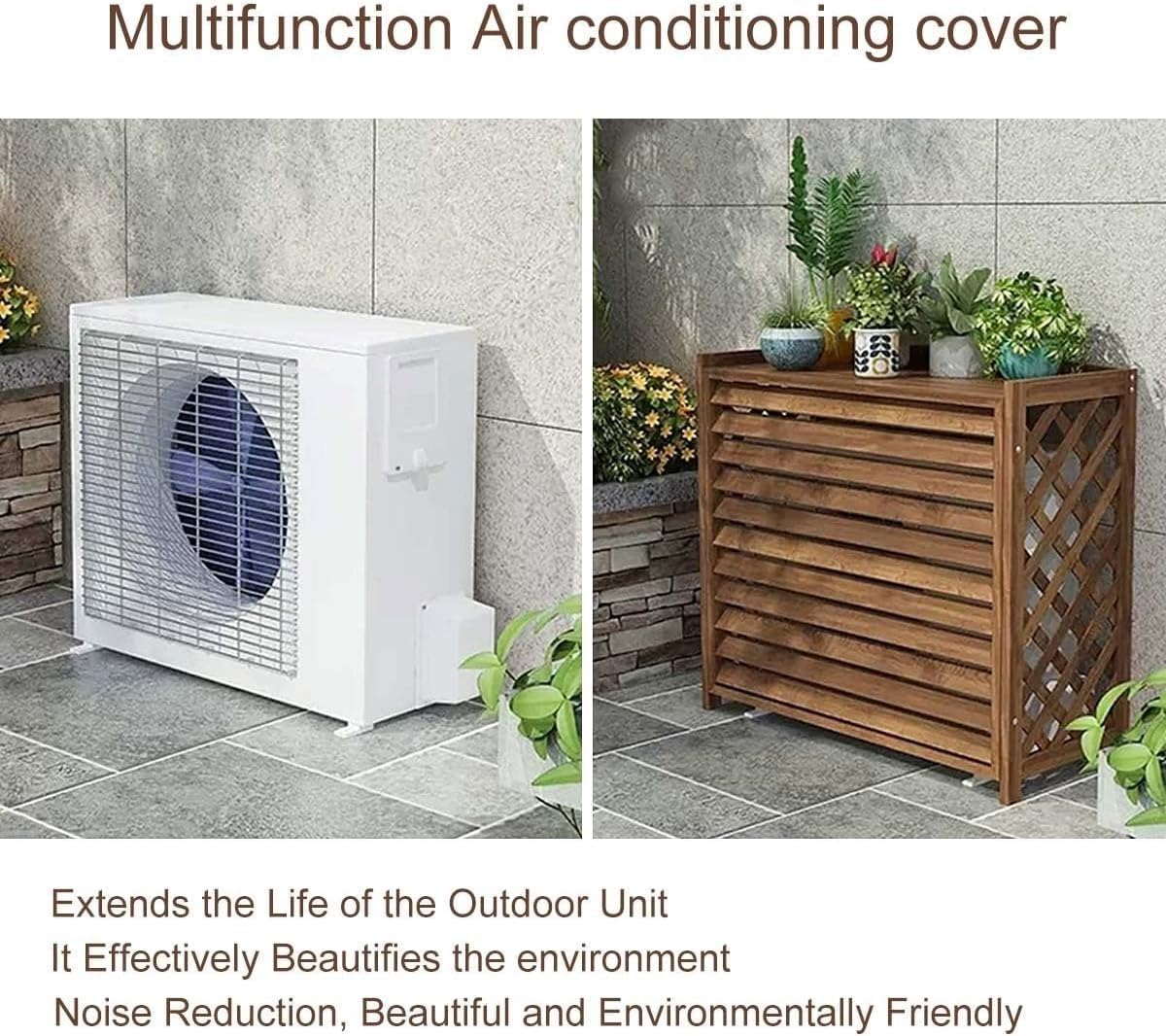  Housses De Protection Pour Climatiseurs Extérieurs, écran Décoratif De Protection Pour Climatiseurs, Abri Pour Poubelles, Barrière Pour équipements De Piscine, Pièce
