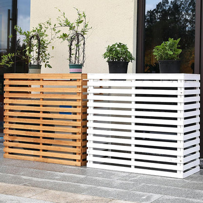 GENERIC Housse De Climatiseur D'extérieur En Bois Massif Avec Persiennes Et Support De Fleurs Polyvalent Résistant Aux Intempéries E-105 X 45 X 95 Cm, Parfaite Pour La Maison Et Le Jardin