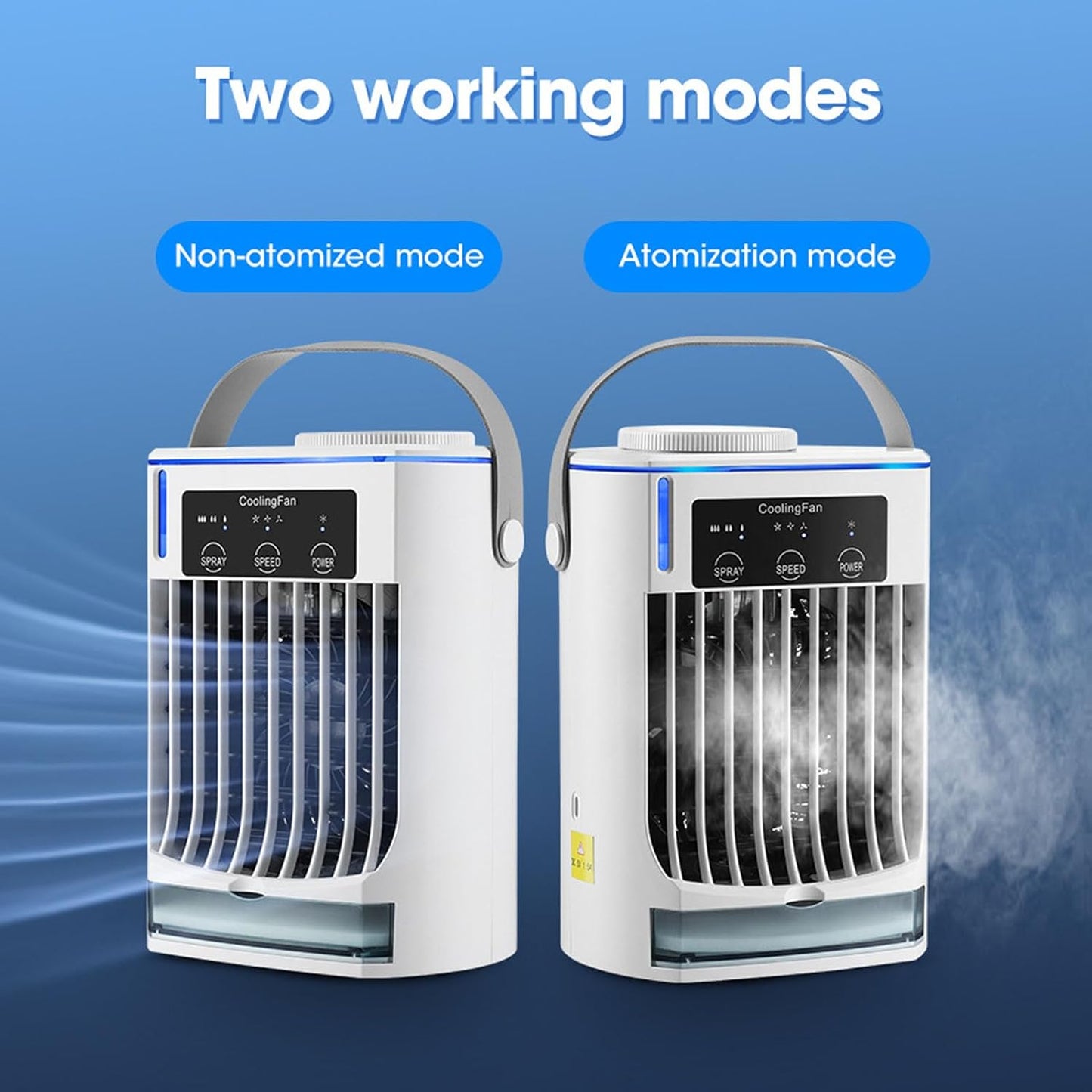  Climatiseur Portable Refroidisseur D'air Par évaporation USB Personnel Vitesses De Vent Réglables Ventilateur De Refroidissement De Bureau Pour La Maison Camping Bureau