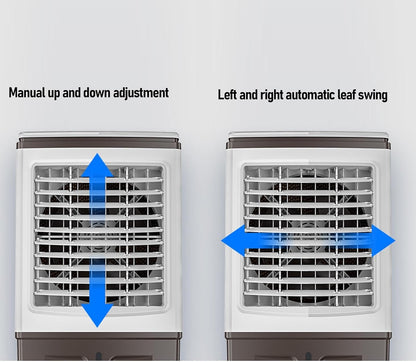  Climatiseur Par évaporation 26 L Portable 3000 M³h à Rotation Automatique 3 En 1 Avec Humidification 3 Vitesses 2 Blocs De Glace Pour La Maison, Le Bureau, Le Jardin