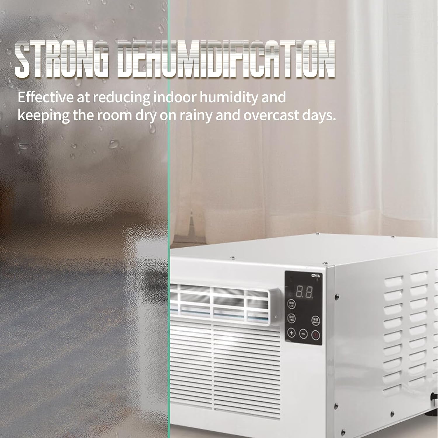  Climatiseur Portable 1900 BTU, 550W Déshumidificateur Avec Roulettes, Unité De Climatisation Silencieuse Pour Le Dortoir De Chambre, Mini Ventilateur énergétique Avec Télécommande Et Conduit D'échappe