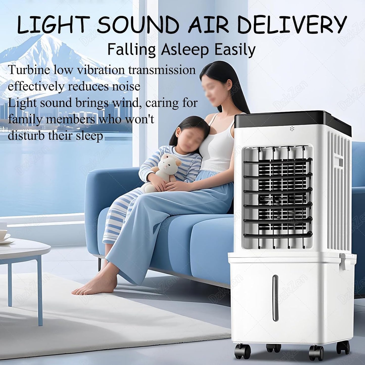  Climatiseur Portable Avec TéLéCommande, RafraîChisseur D'air, Climatiseur éVaporatif Oscillant Silencieux Sans Tuyau, Pour Chambre, IntéRieur, ExtéRieur, Bureau, Etc