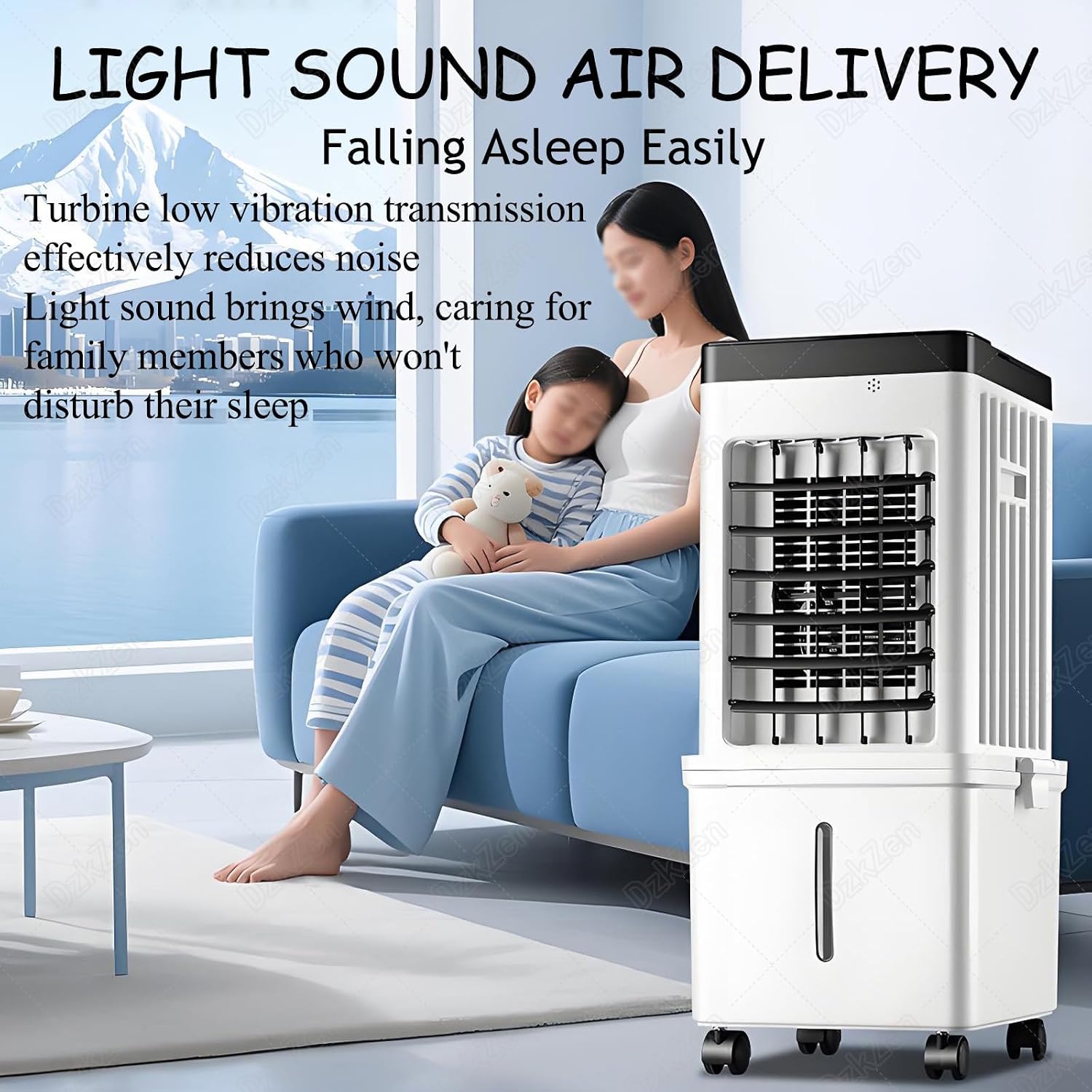  Climatiseur Portable Avec TéLéCommande, RafraîChisseur D'air, Climatiseur éVaporatif Oscillant Silencieux Sans Tuyau, Pour Chambre, IntéRieur, ExtéRieur, Bureau, Etc