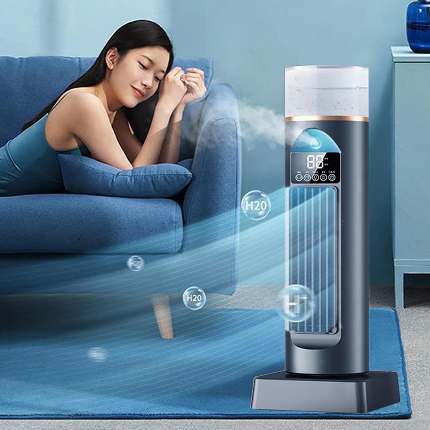  Ventilateur D'air Froid – Ventilateurs D'air Frais De 230 Ml, Conditionneur Personnel, Humidificateur Silencieux Sans Lame | Dispositif De Refroidissement Par évaporation Portable Pour