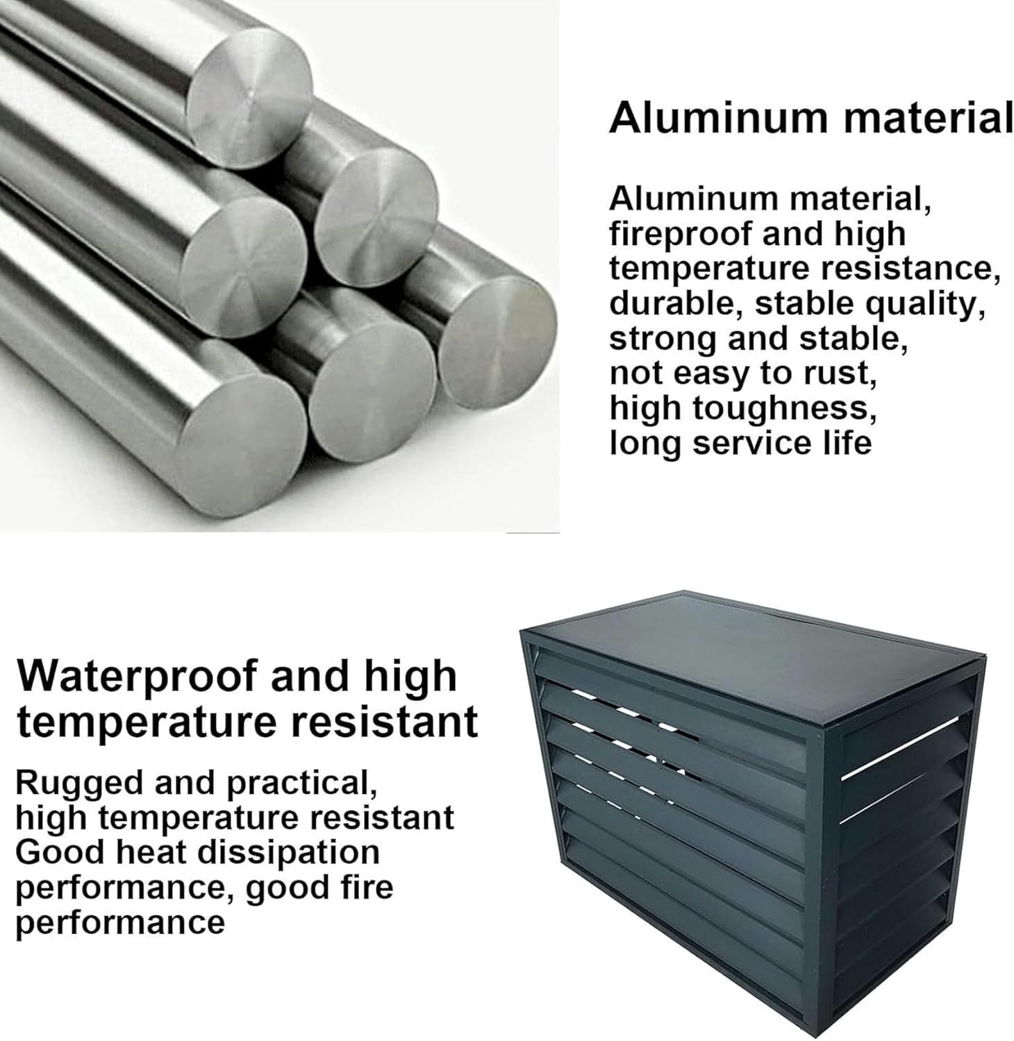  Housse En Aluminium Pour Unité Extérieure, Mini Pompe à Chaleur Fendue Et Protection De Climatiseur, Clôture élégante à Dissimuler, Design Résistant Aux Intempéries, Idéal Pour Toutes Les Saisons