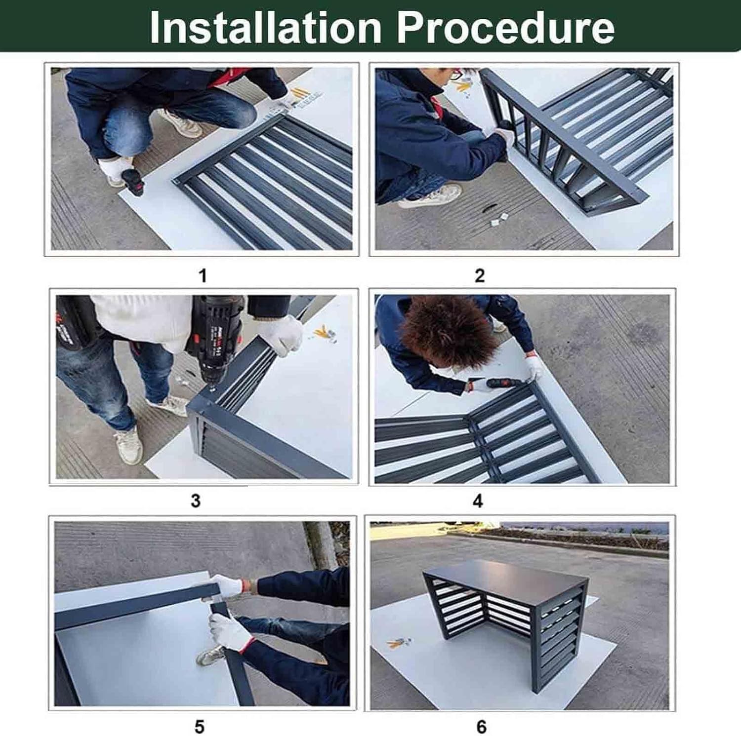  Housse De Climatiseur D'extérieur Résistante Aux Intempéries – Protection En Aluminium Pour Pompe à Chaleur Et Boîtier Décoratif Anti-bruit Pour Une Utilisation élégante En Extérieur Et Une Protection